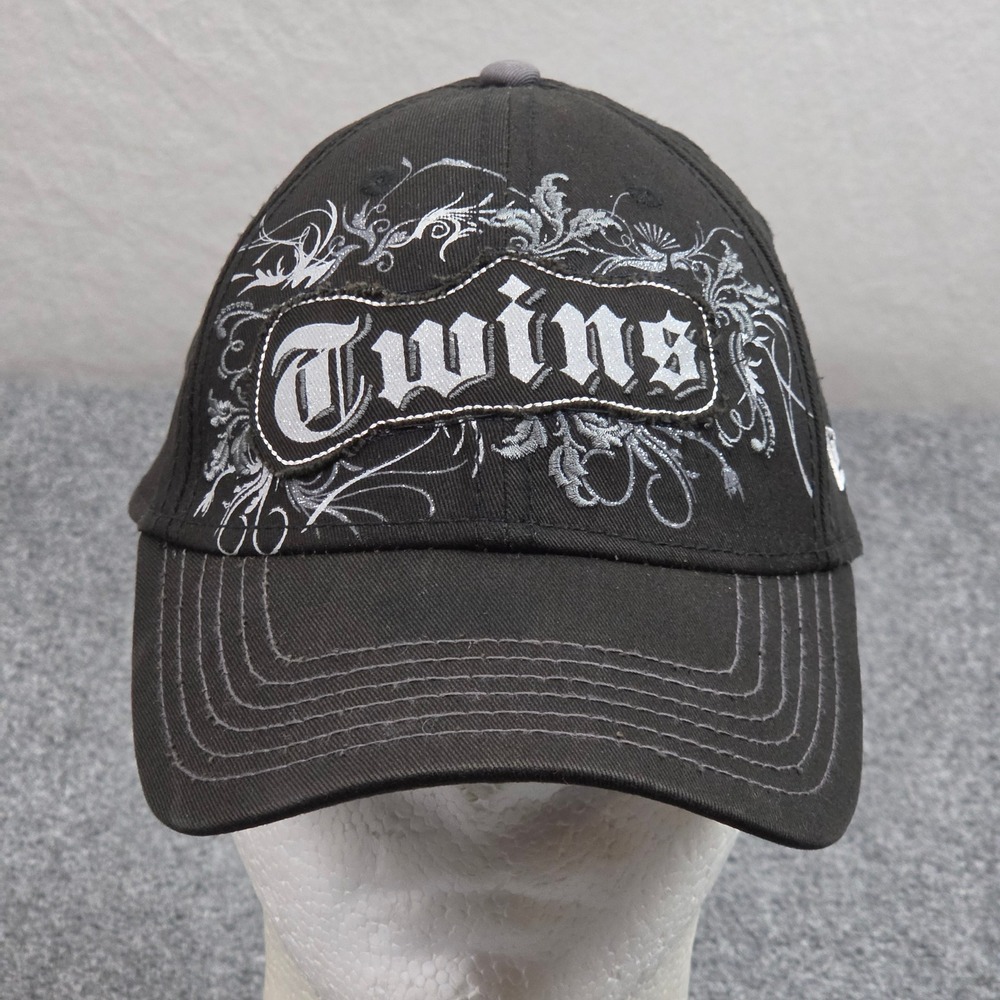 Minnesota Twins Womens Cap Black New Era Gothic Baseball Gameday Y2K Adjustable
